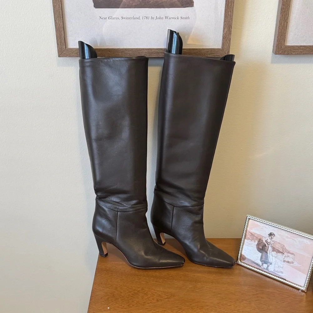 Everlane The Knee-High Banana Boot, Dark Brown, Sz 7 - Picture 2 of 9